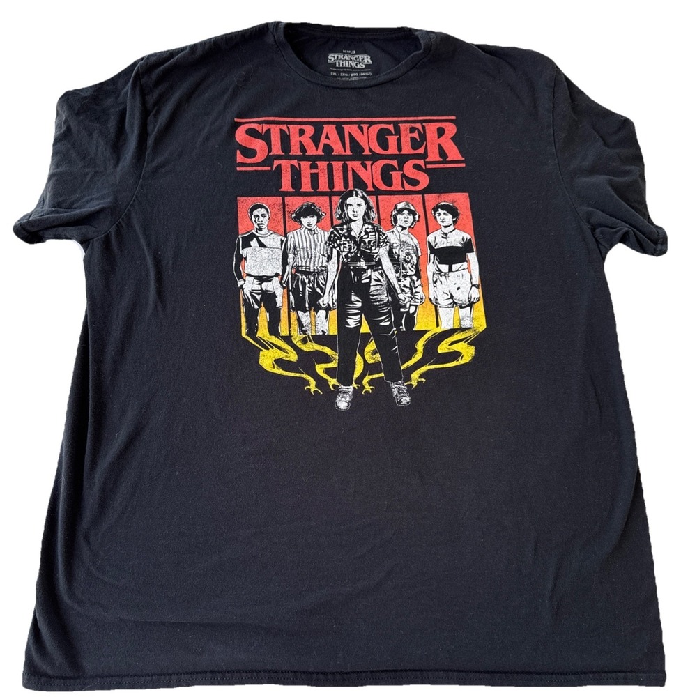 Men's Netflix Stranger Things Black Short Sleeve T-Shirt‎ 2XL (50-52)